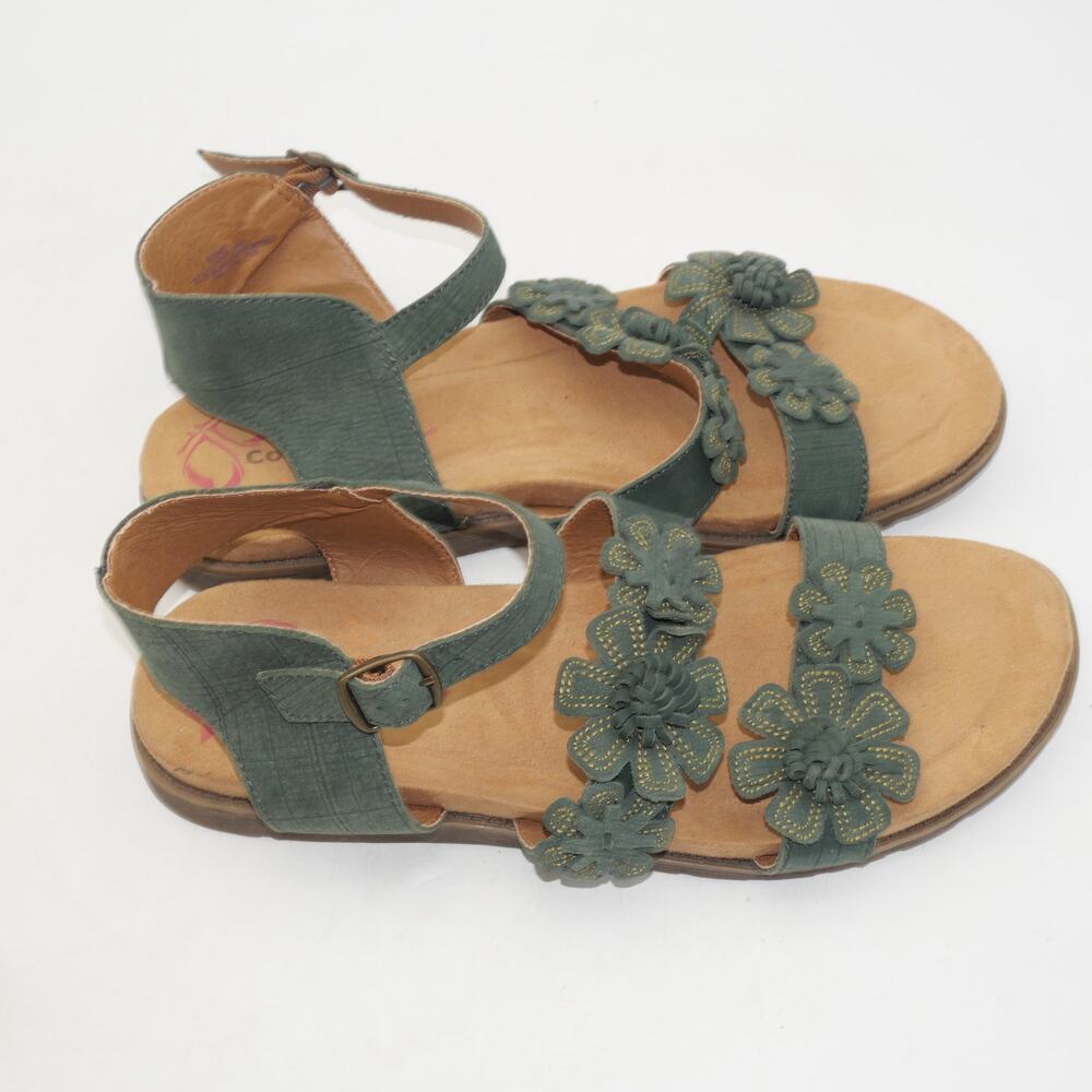 NEW Comfotiva Women's 8.5 Sandals Green Flowers Leather  Buckle - Picture 12 of 12